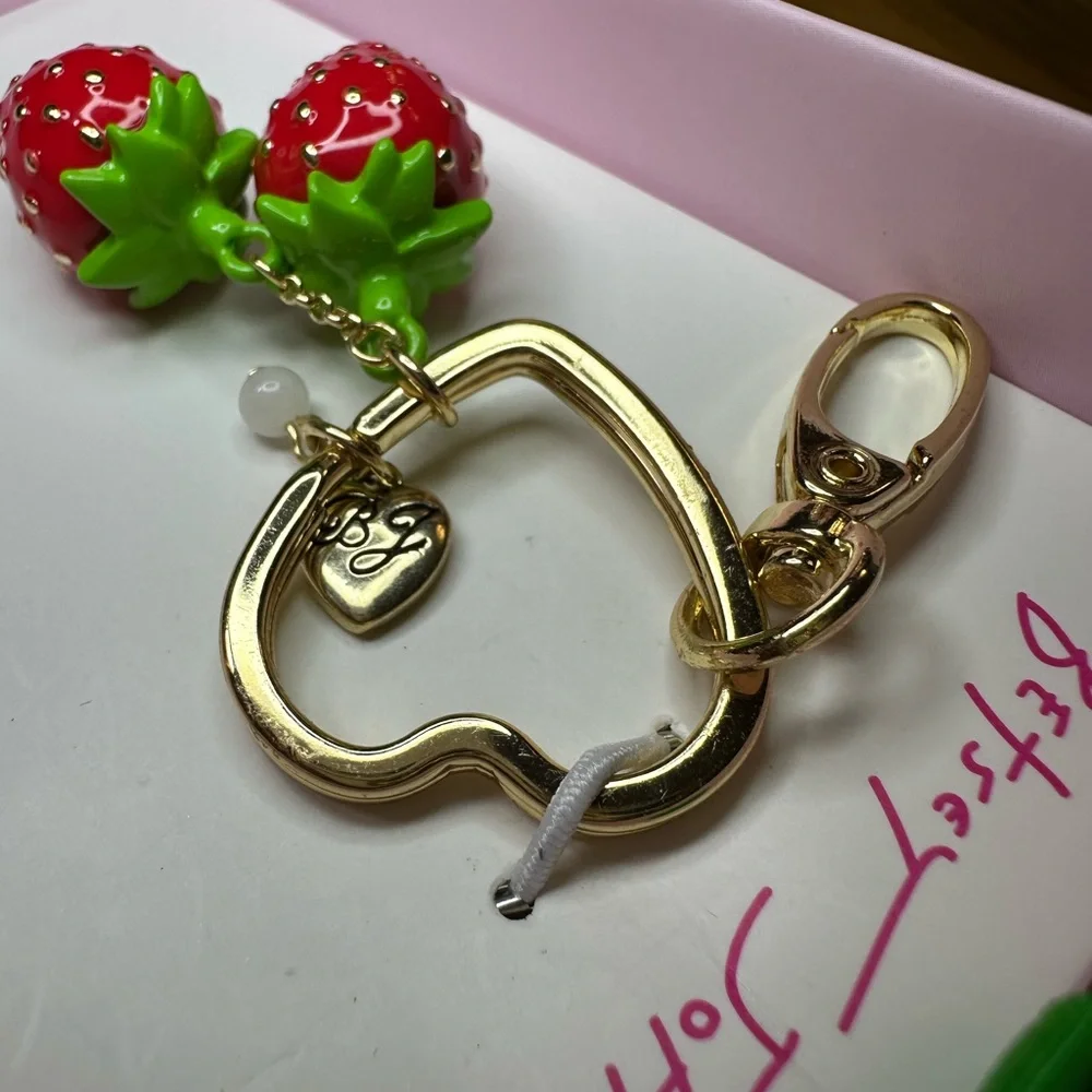 Betsey Johnson Strawberry Bag Charm/Key Chain 🍓 - Picture 6 of 9